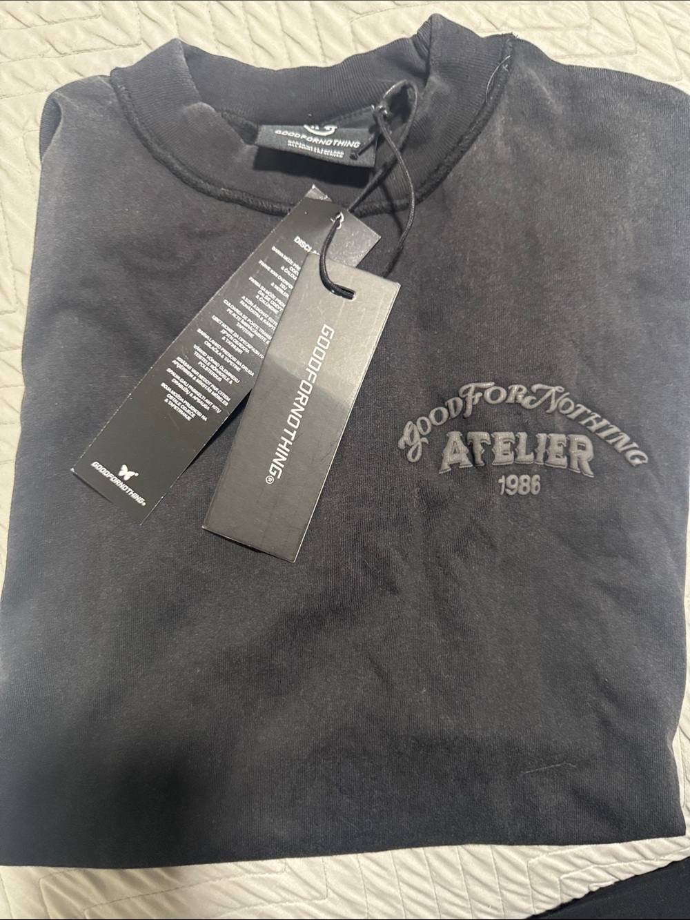 Atelier 1986 Black Crew Neck Sweatshirt